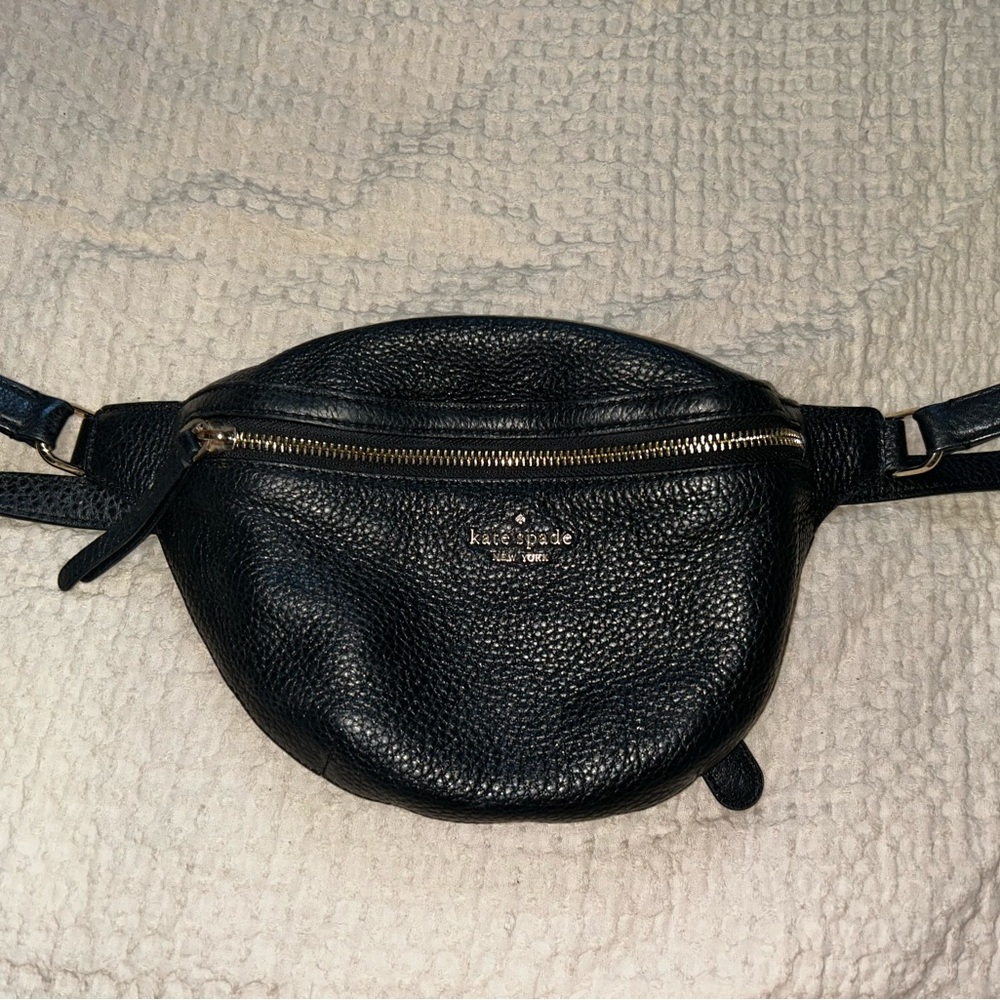Kate Spade Black Pebbled Leather Belt Bag
